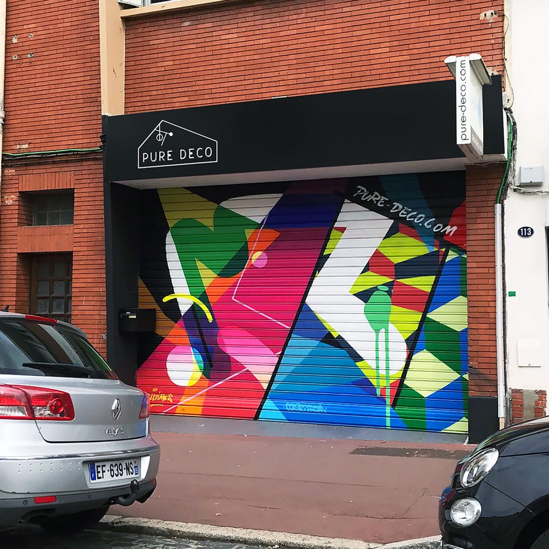 graffeur rideau metallique graffiti decoration decorateur artiste peintre toulouse pure deco