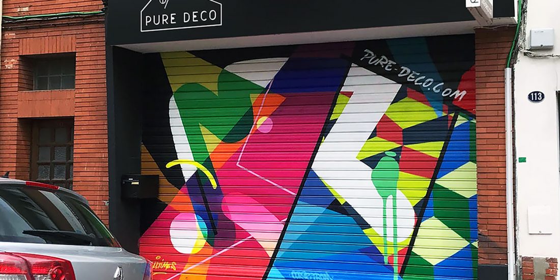 graffeur rideau metallique graffiti decoration decorateur artiste peintre toulouse pure deco