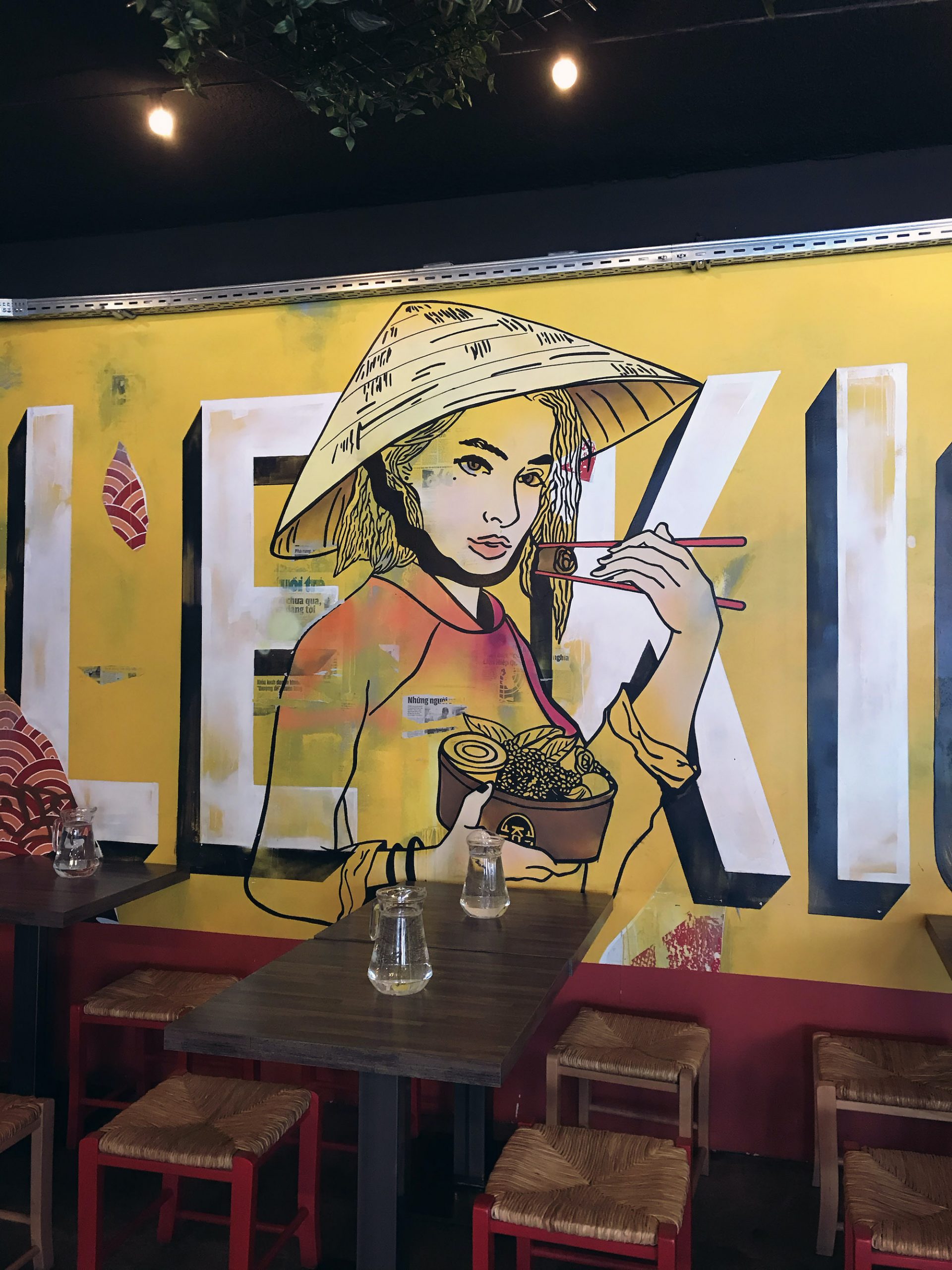 le kiosque decoration fresque restaurant japanese vietnamien vintage mural ancienne