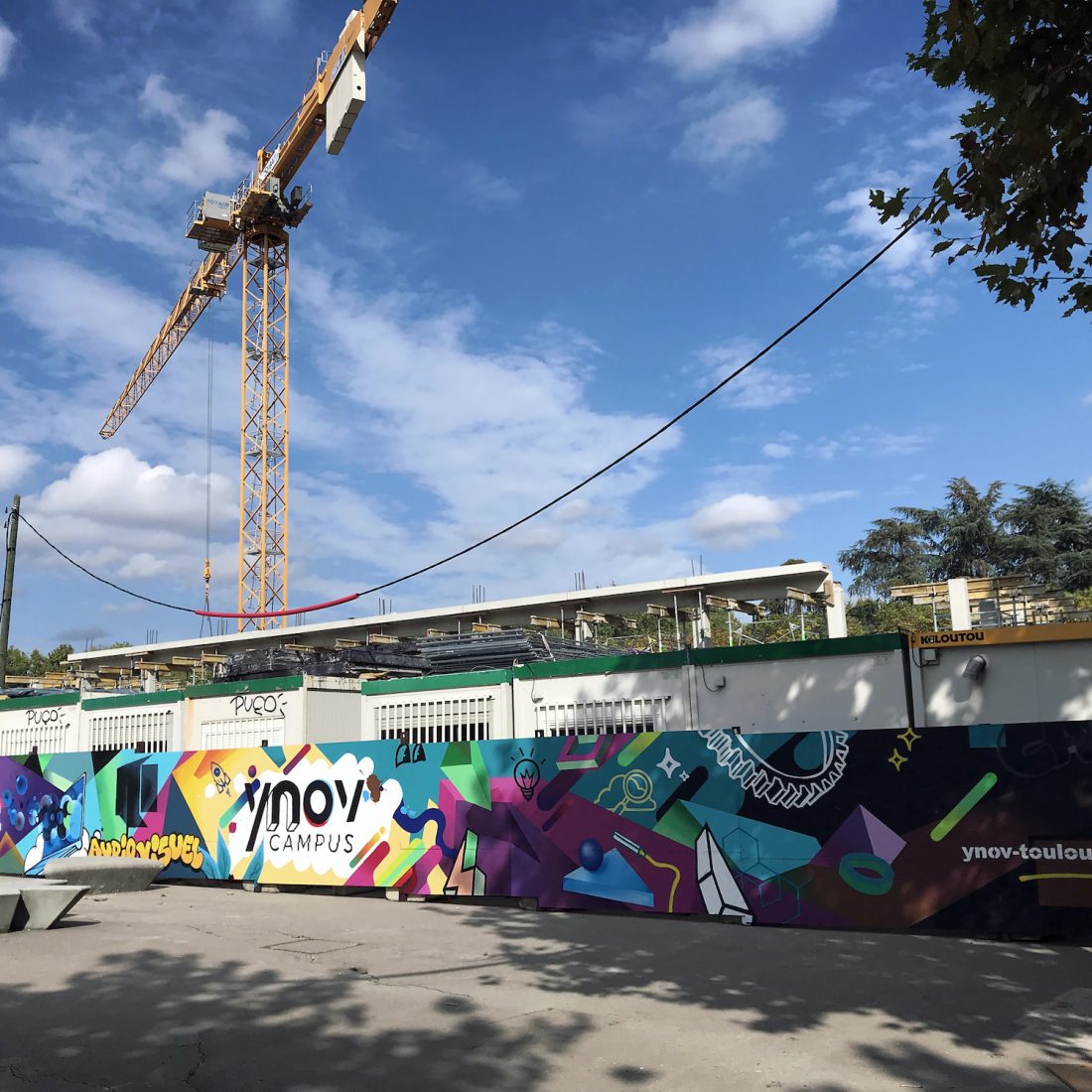 fresque palissade chantier graffeur graff streetart toulouse metropole