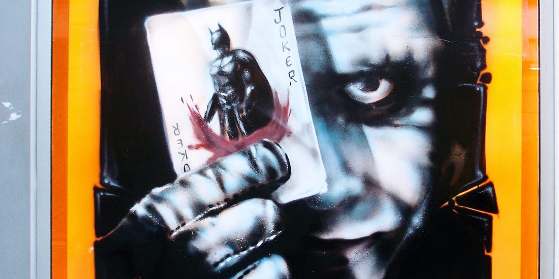 graffiti vitrine decoration Joker graffeur bordeaux